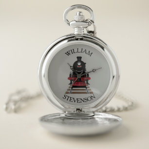 Personalised Locomotive Train Engine Conductors Pocket Watch