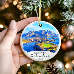 Personalised Lofoten Ornament, Norway Gift Ceramic Tree Decoration