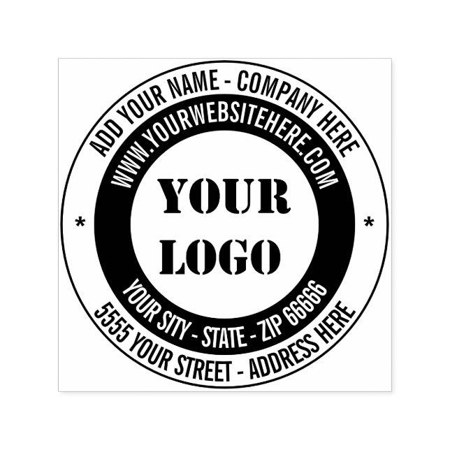 Personalised Logo Address Round Self-inking Stamp (Design)