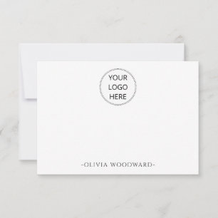 Personalised Logo And Name Flat Note Card