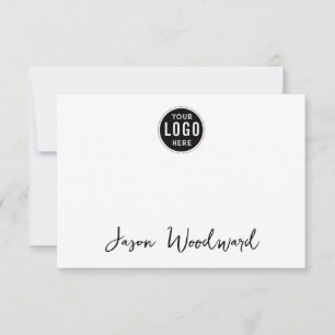 Personalised Logo And Name Flat Note Card