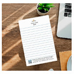 Personalised Logo and QR Code Lined     Post-it Notes<br><div class="desc">Classic Post-it Notes for your use in your office or excellent as a gift for clients / referral sources. Clean lines with your logo on top and business information on the bottom of the pad. Easy to personalise. Any design questions just send an email to charmdesignstudio@rcn.com or a note via...</div>