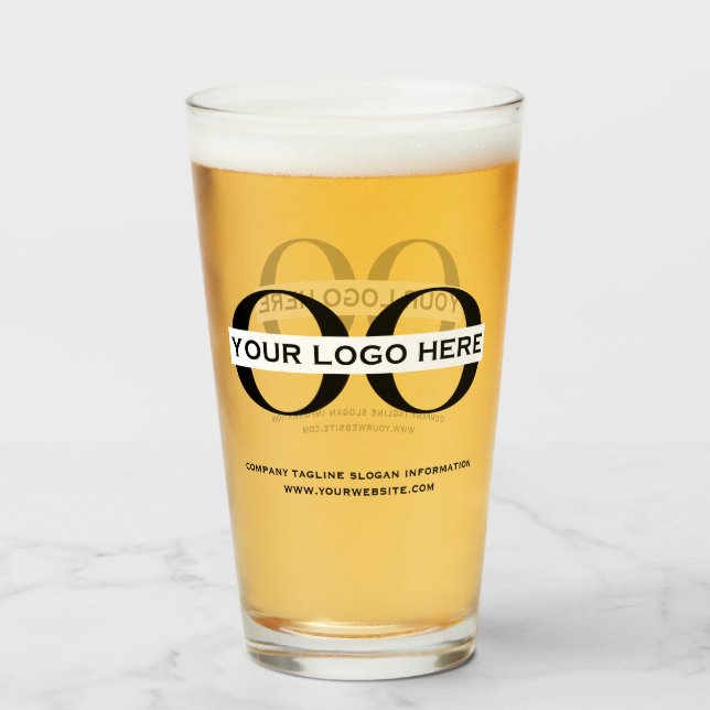  Personalised Logo and Text Beer Glasses (Front Filled)