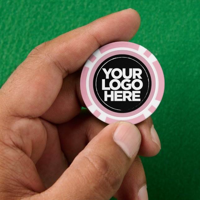 Personalised Logo and Text Cool Dusty Pink Poker Chips (Hand)