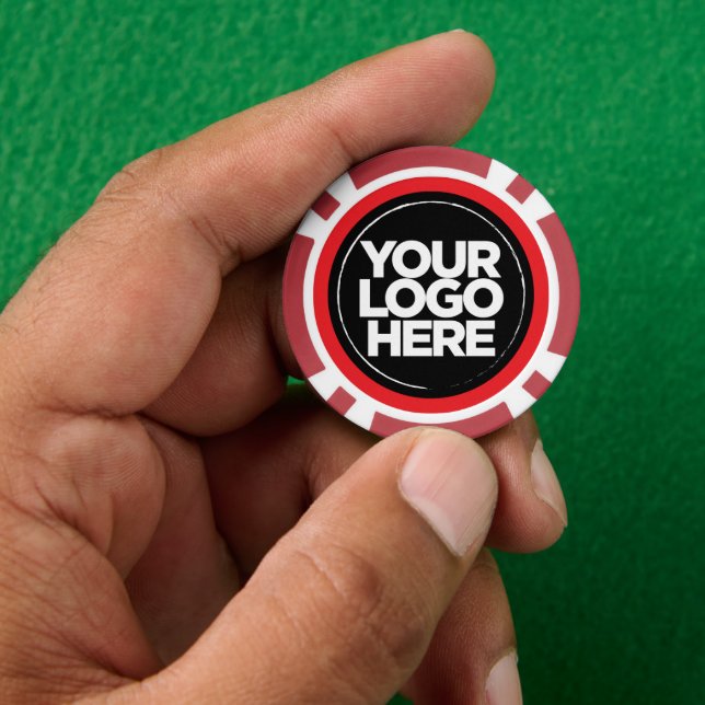 Personalised Logo and Text Cool Red Poker Chips (Hand)