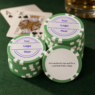 Personalised Logo and Text Cool Red Poker Chips