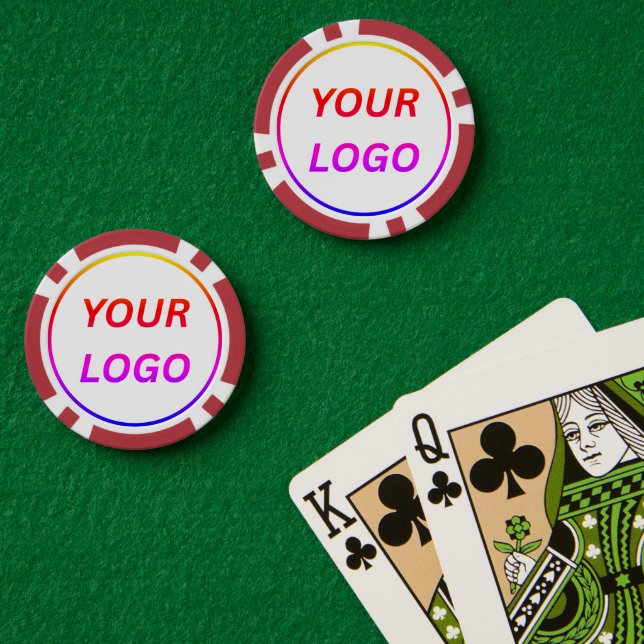 Personalised Logo and Text Cool Red Poker Chips (Poker Table (Double))
