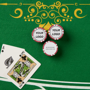 Personalised Logo and Text Cool Red Poker Chips