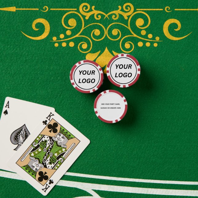Personalised Logo and Text Cool Red Poker Chips (Poker Table (Stack))