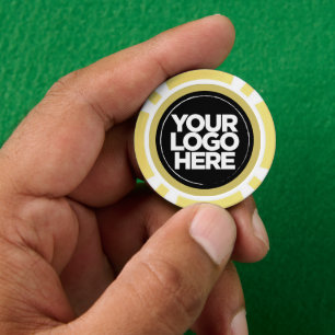 Personalised Logo and Text Cool Yellow Poker Chips