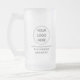 Personalised Logo And Text Frosted Glass Beer Mug