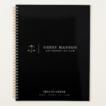 personalised logo black business planner<br><div class="desc">modern minimal personalised logo design. You can edit the logo,  colours and text on this planner book.</div>