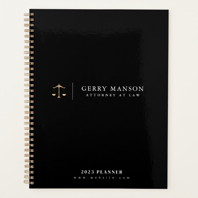 personalised logo black business planner (Front)