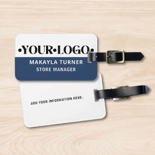 Personalised Logo Blue Luggage Tag