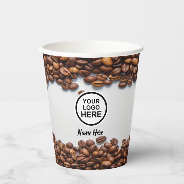 Personalised Logo brand Coffee Paper cups (Front)