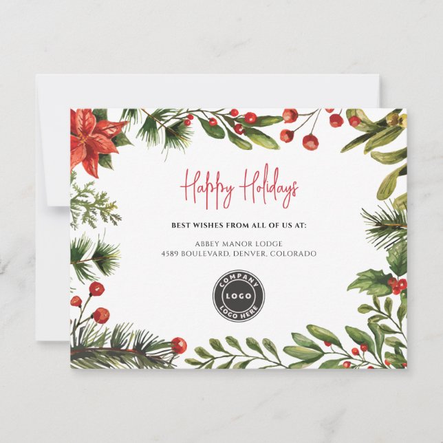 Personalised Logo Business Christmas Holidays Card (Front)