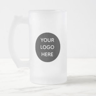 Personalised Logo Business Company Script Beer Frosted Glass Beer Mug