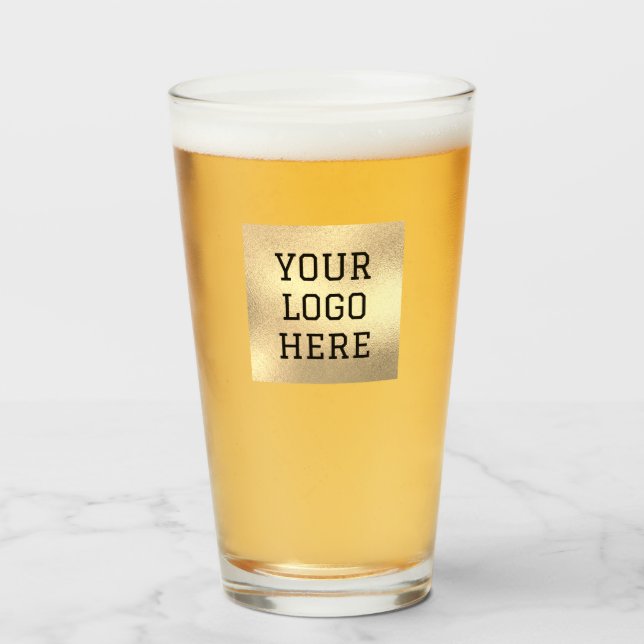 Personalised Logo Business Company Script Beer Glass (Front Filled)