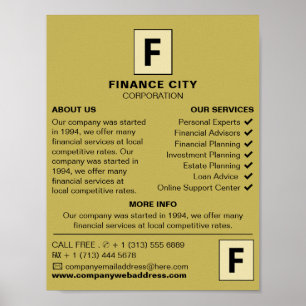Personalised Logo, Business & Finance Advertising Poster