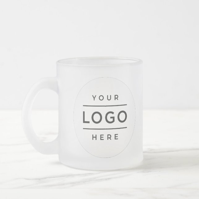 Personalised Logo Business Frosted Glass Coffee Mug (Left)