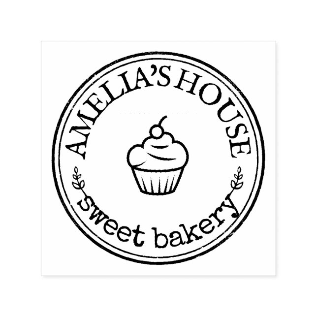 Personalised Logo Custom Rustic Self-inking Stamp (Design)