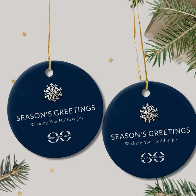 Personalised Logo Holiday Joy Snowflake Ornament (Creator Uploaded)