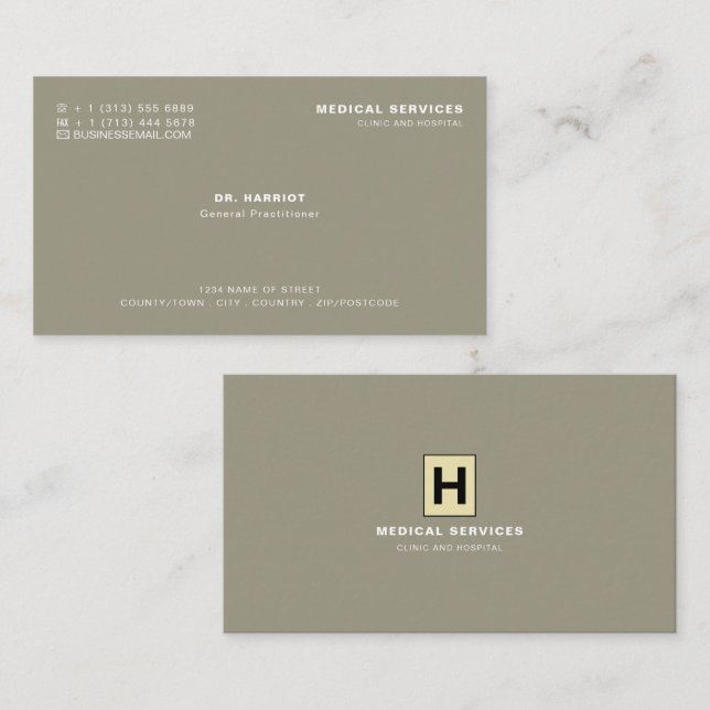 Personalised Logo, Medical Professional, Physician Business Card (Front/Back)