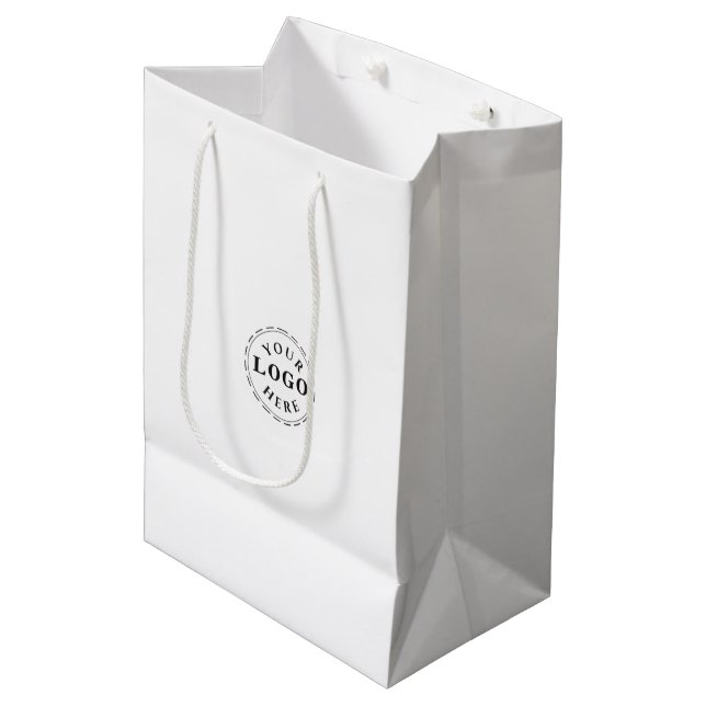 Personalised Logo Medium Gift Bag for Branding (Front Angled)