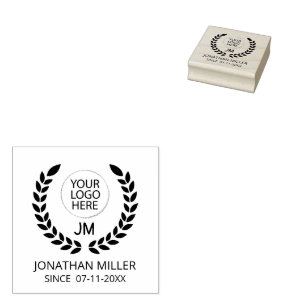 Personalised logo Monogram initials Rubber Stamp