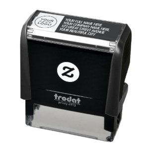 Personalised Logo, Name Black Return Address Self-inking Stamp