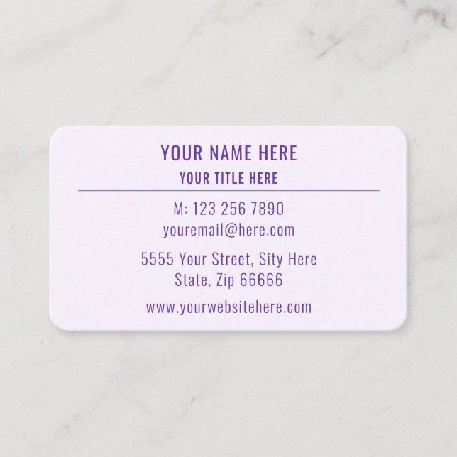 Personalised Logo Name Info Business Card (Front)