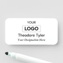 Personalised Logo Name Tag - Satin Grey Gradient