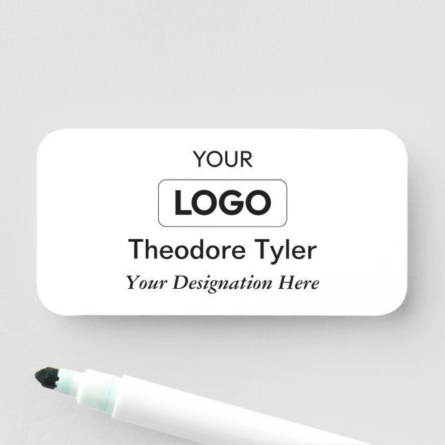 Personalised Logo Name Tag - Satin Grey Gradient (In Situ)