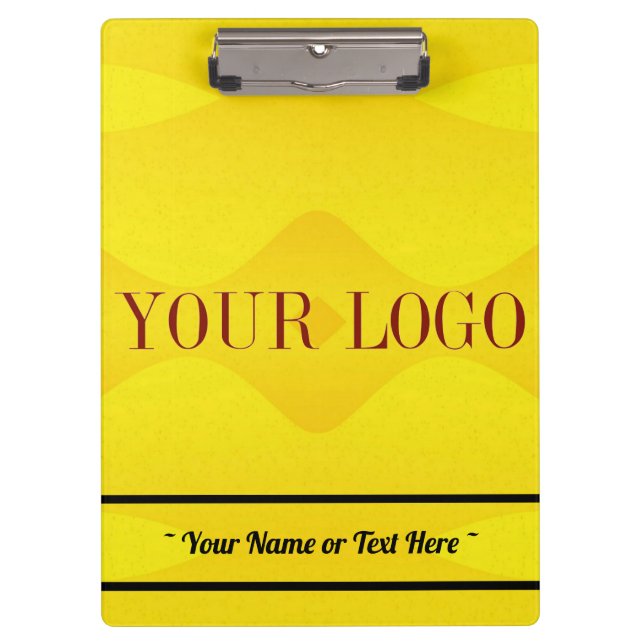Personalised Logo Name Yellow Clipboard (Front)