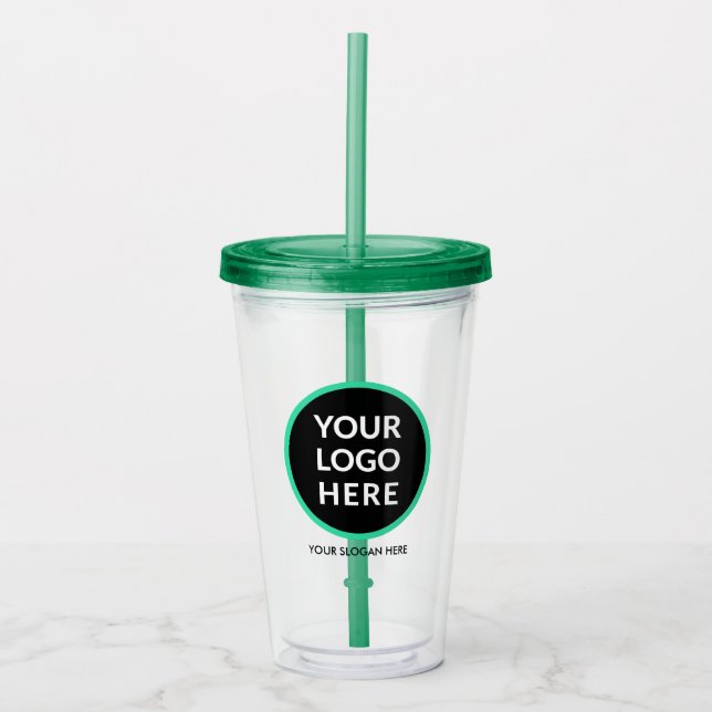 Personalised Logo No Minimum With Straw  Acrylic Tumbler (Front)