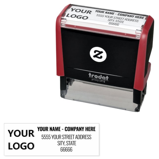 Personalised Logo or Photo Address Stamp Example (In Situ)