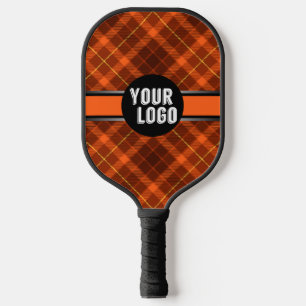    Personalised Logo Orange Pattern Modern Branded Pickleball Paddle