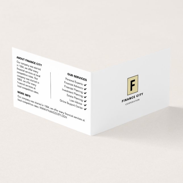 Personalised Logo & Photo, Business & Finance Business Card (Outside)