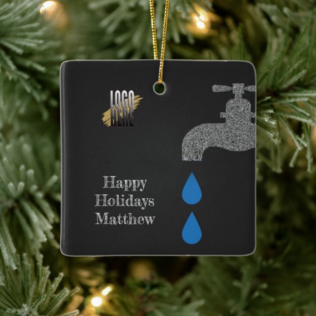 Personalised Logo Plumbing Handyman Builders  Ceramic Ornament (Tree)