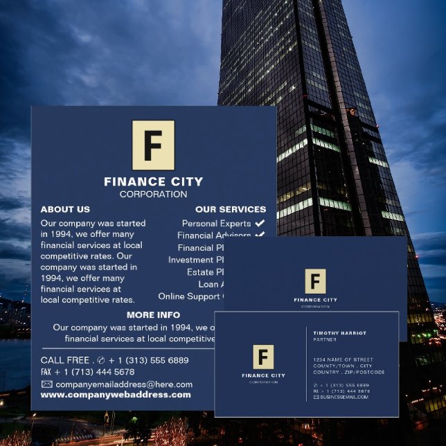 Personalised Logo, Professional Business & Finance Card (Creator Uploaded)