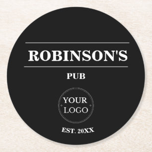 Personalised Logo Pub Bar Name Year Established  Round Paper Coaster