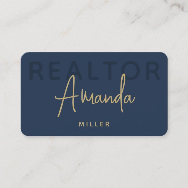 Personalised Logo Realtor Broker Real Estate Agent Business Card (Front)