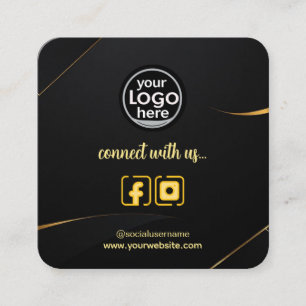Personalised Logo, Social Links & QR Code Square Business Card