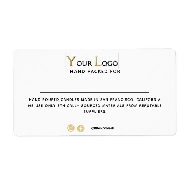 Personalised Logo Social Media White Shipping  (Front)