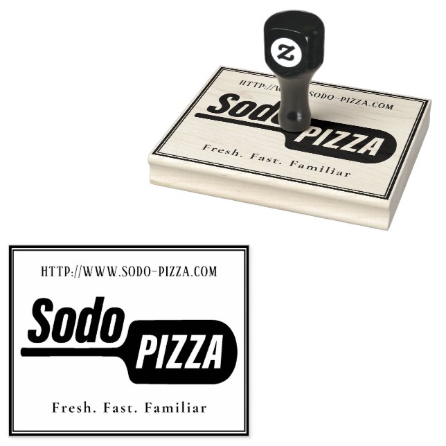 Personalised LOGO Sodo Pizza Rubber Stamp (Stamped)