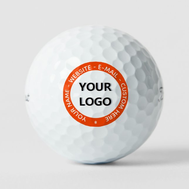 Personalised Logo Text Stamps Golf Balls Template (Front)