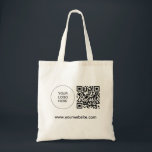 Personalised Logo Website Address Template QR Code Tote Bag<br><div class="desc">Add Your QR Code Website Address Business Company Logo Here Elegant Modern Promotional Template Shopping Natural Budget Tote Bag.</div>
