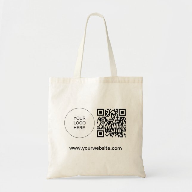 Personalised Logo Website Address Template QR Code Tote Bag (Front)