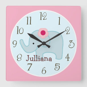 Personalised Lollipop Jungle Elephant Clock