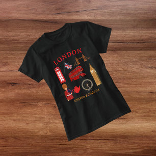 Personalised London Landmarks Travel-Themed T-Shirt